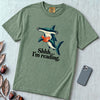 Shhh… I’m Reading Hammerhead Shark T-Shirt - Light Green unfolded t-shirt mockup