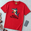 Shhh… I’m Reading Hammerhead Shark T-Shirt - Red unfolded t-shirt mockup