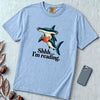 Shhh… I’m Reading Hammerhead Shark T-Shirt - Washed Denim unfolded t-shirt mockup