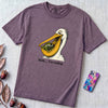 Shhh… I’m Reading Pelican Frog T-Shirt - Grape unfolded t-shirt mockup