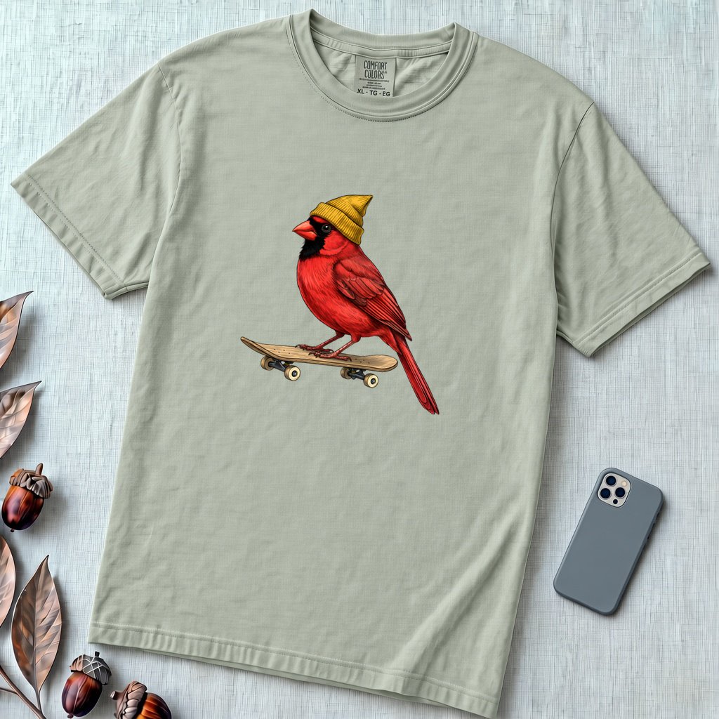 Skateboarding Cardinal T-Shirt - Bay unfolded t-shirt mockup