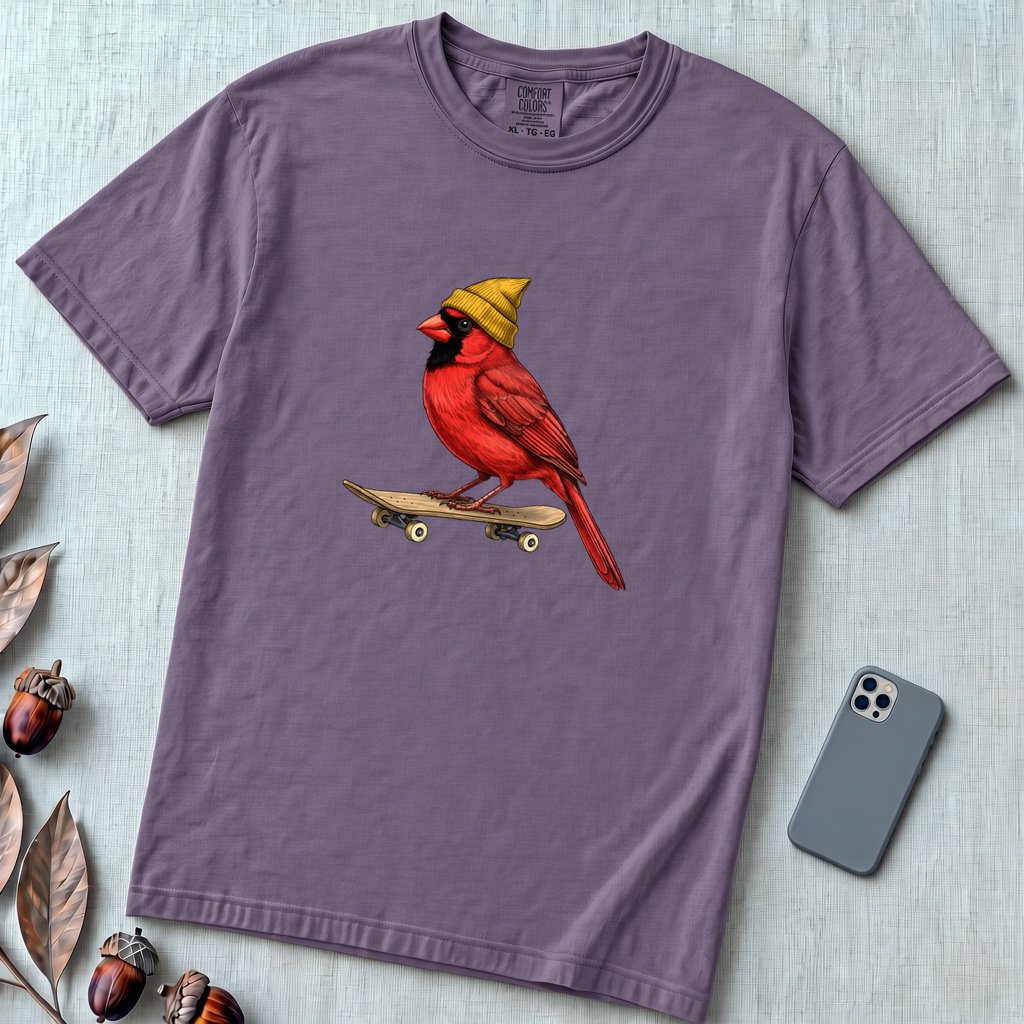 Skateboarding Cardinal T-Shirt - Grape unfolded t-shirt mockup