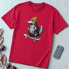 Skateboarding Platypus T-Shirt - Red unfolded t-shirt mockup