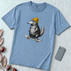 Skateboarding Platypus T-Shirt - Washed Denim unfolded t-shirt mockup
