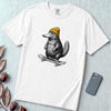 Skateboarding Platypus T-Shirt - White unfolded t-shirt mockup