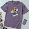 Skateboarding T Rex Sk8 Shirt - Prehistoric Skater Graphic Tee - Grape unfolded t-shirt mockup