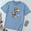 Skateboarding T Rex Sk8 Shirt - Prehistoric Skater Graphic Tee - Washed Denim unfolded t-shirt mockup