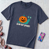 Slow But Spooky Halloween Snail T-Shirt - True Navy unfolded t-shirt mockup