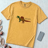 Spinosaurus Mirabilis Rainbow Tribal T-shirt - Mustard unfolded t-shirt mockup