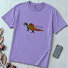 Spinosaurus Mirabilis Rainbow Tribal T-shirt - Violet unfolded t-shirt mockup