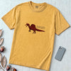 Spinosaurus Mirabilis T-Shirt - Wearable Dinosaur Art - Mustard unfolded t-shirt mockup