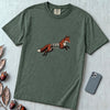 Spring-Loaded Fox Graphic Tee, Slinky Fox - Blue Spruce unfolded t-shirt mockup