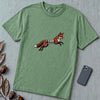 Spring-Loaded Fox Graphic Tee, Slinky Fox - Light Green unfolded t-shirt mockup