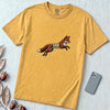 Spring-Loaded Fox Graphic Tee, Slinky Fox - Mustard unfolded t-shirt mockup