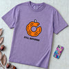 Still Buffering Pumpkin T-Shirt for Halloween - Violet unfolded t-shirt mockup