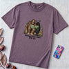 Strange Book Club? I’m In,  Funny Cryptid T-Shirt, Bigfoot and Mothman are reading - Grape unfolded t-shirt mockup