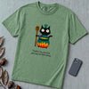 That’s it, you’re going in the soup, Witchy Cat Cauldron T-shirt - Light Green unfolded t-shirt mockup