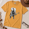 "The Heavy Rhythm" Elephant Bassist Graphic T-shirt - Mustard unfolded t-shirt mockup