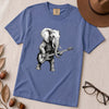 "The Heavy Rhythm" Elephant Bassist Graphic T-shirt - Mystic Blue unfolded t-shirt mockup