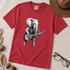 "The Heavy Rhythm" Elephant Bassist Graphic T-shirt - Red unfolded t-shirt mockup