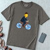 The Surreal Commute, Rene Magritte-Inspired Cycling T-shirt - Pepper unfolded t-shirt mockup