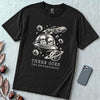 There Goes The Neighborhood Alien UFO T-Shirt - Black unfolded t-shirt mockup