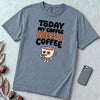 Today My Coffee Needs a Coffee T-Shirt - Blue Jean unfolded t-shirt mockup