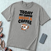 Today My Coffee Needs a Coffee T-Shirt - Grey unfolded t-shirt mockup