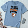 Today My Coffee Needs a Coffee T-Shirt - Washed Denim unfolded t-shirt mockup