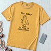 Too Tired to Poop on People Today Pigeon T-Shirt - Mustard unfolded t-shirt mockup