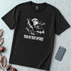Trick Or Treat Witches! Funny Halloween Bat T-Shirt - Black unfolded t-shirt mockup