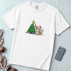 Unisex garment-dyed heavyweight Comfort Colors t-shirt - Grumpy Christmas Cat T-Shirt, Funny Cat Shirt, Xmas Tee for Sarcastic Cat Lover Gift - White unfolded t-shirt mockup