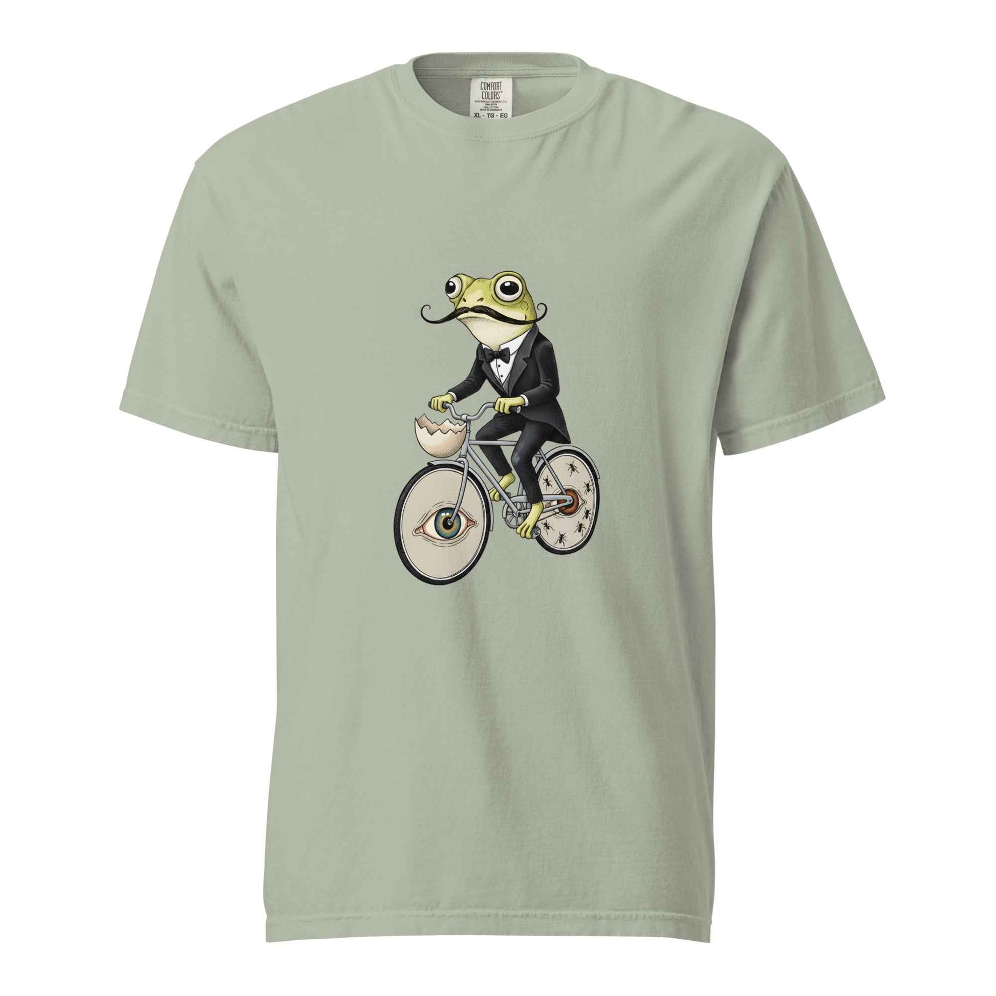 Salvador Dali Inspired Frog Shirt, Frog on Bicycle Tee