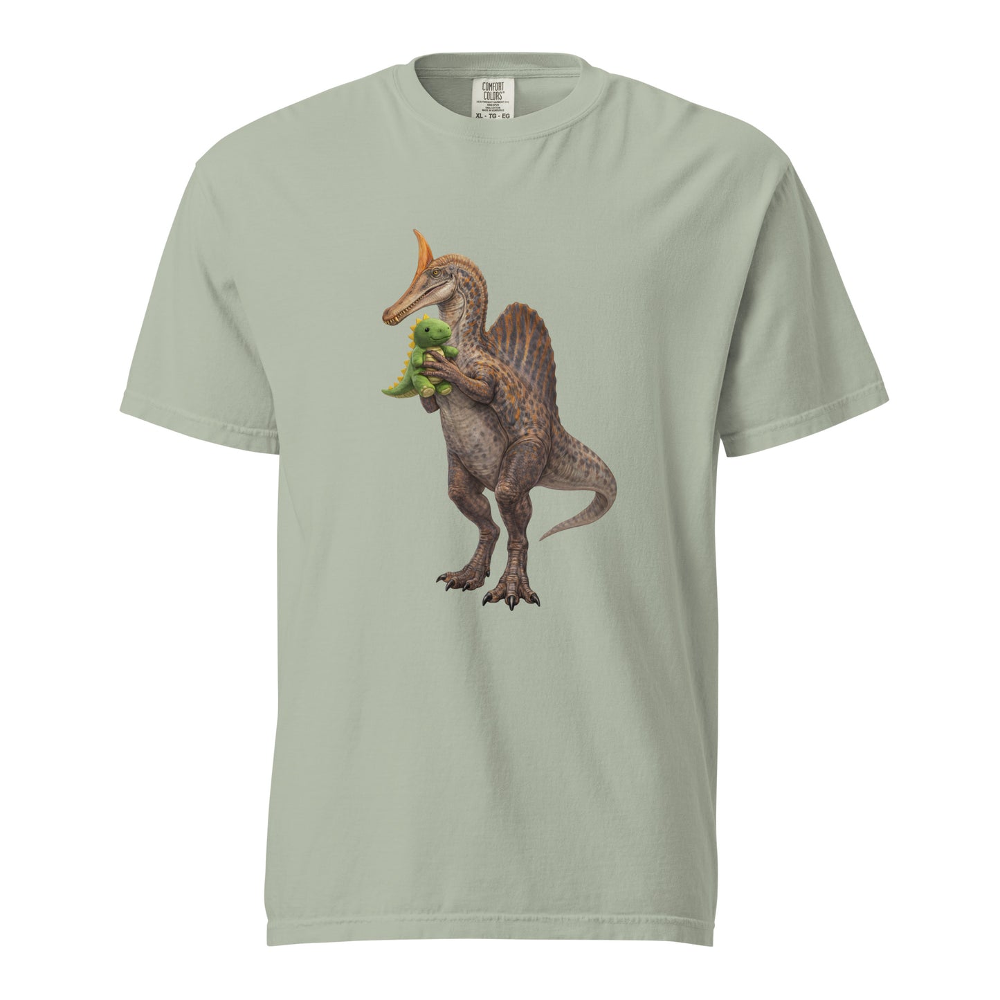 Light green newly discovered Spinosaurus mirabilis dinosaur tee - spinosaurus graphic tee