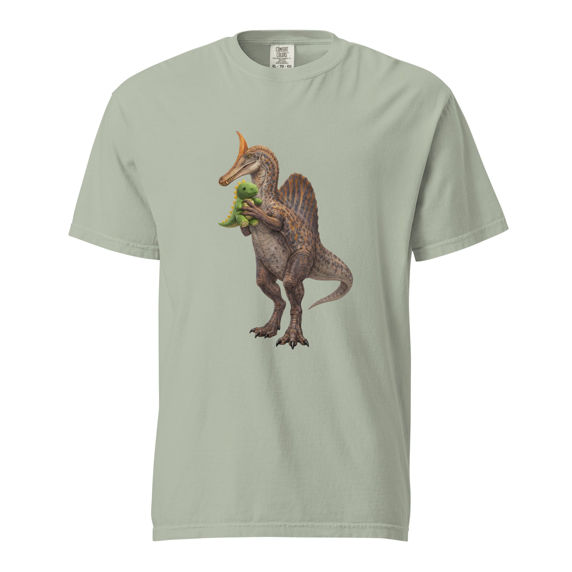Light green newly discovered Spinosaurus mirabilis dinosaur tee - spinosaurus graphic tee