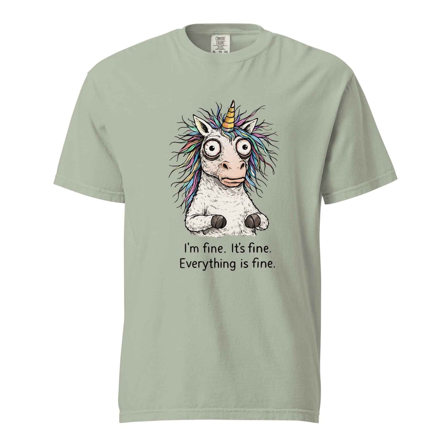 Funny Stressed Unicorn Shirt, I'm Fine Everything is Fine Tee
