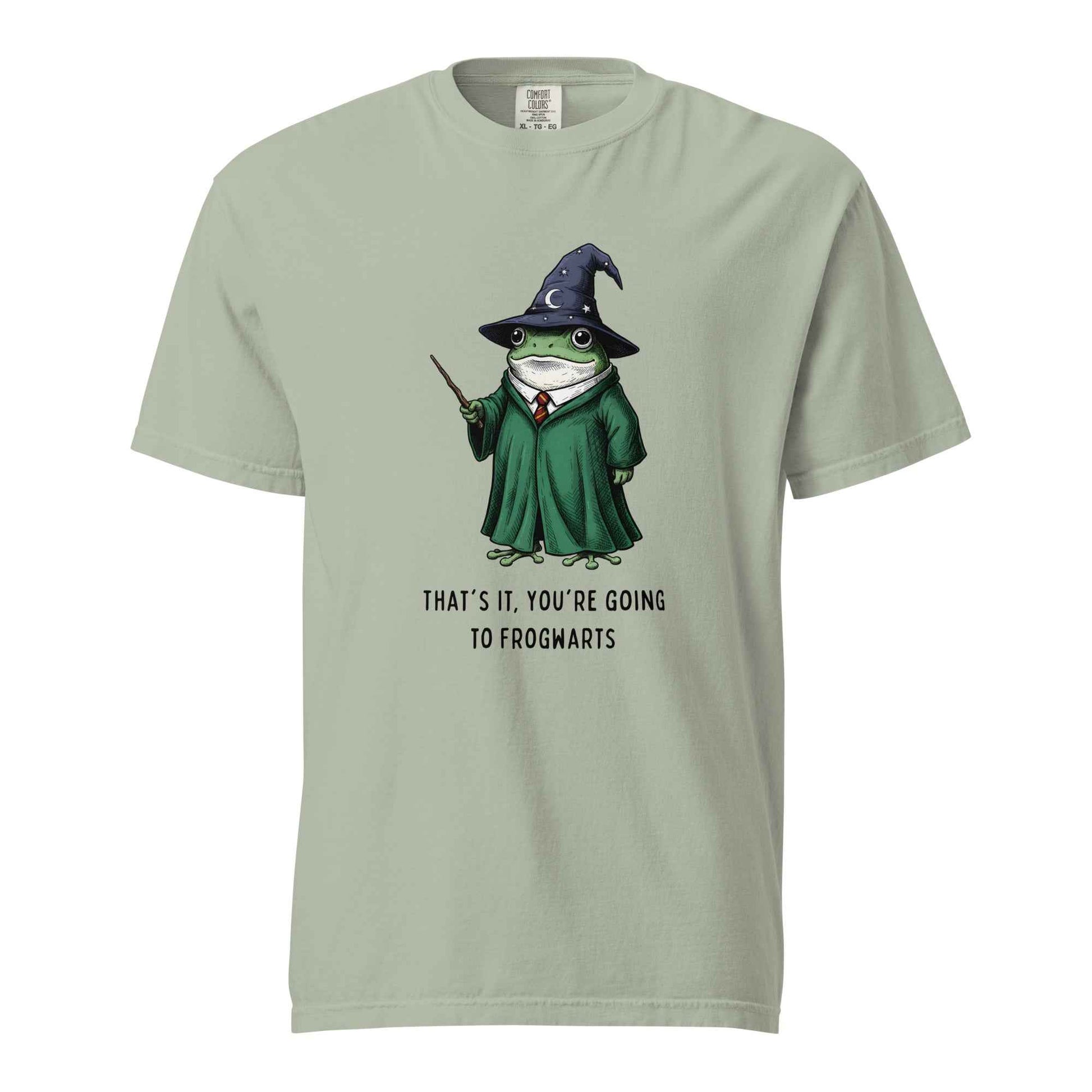 Frogwarts Wizard Frog T-Shirt. Fantasy Humor Tee
