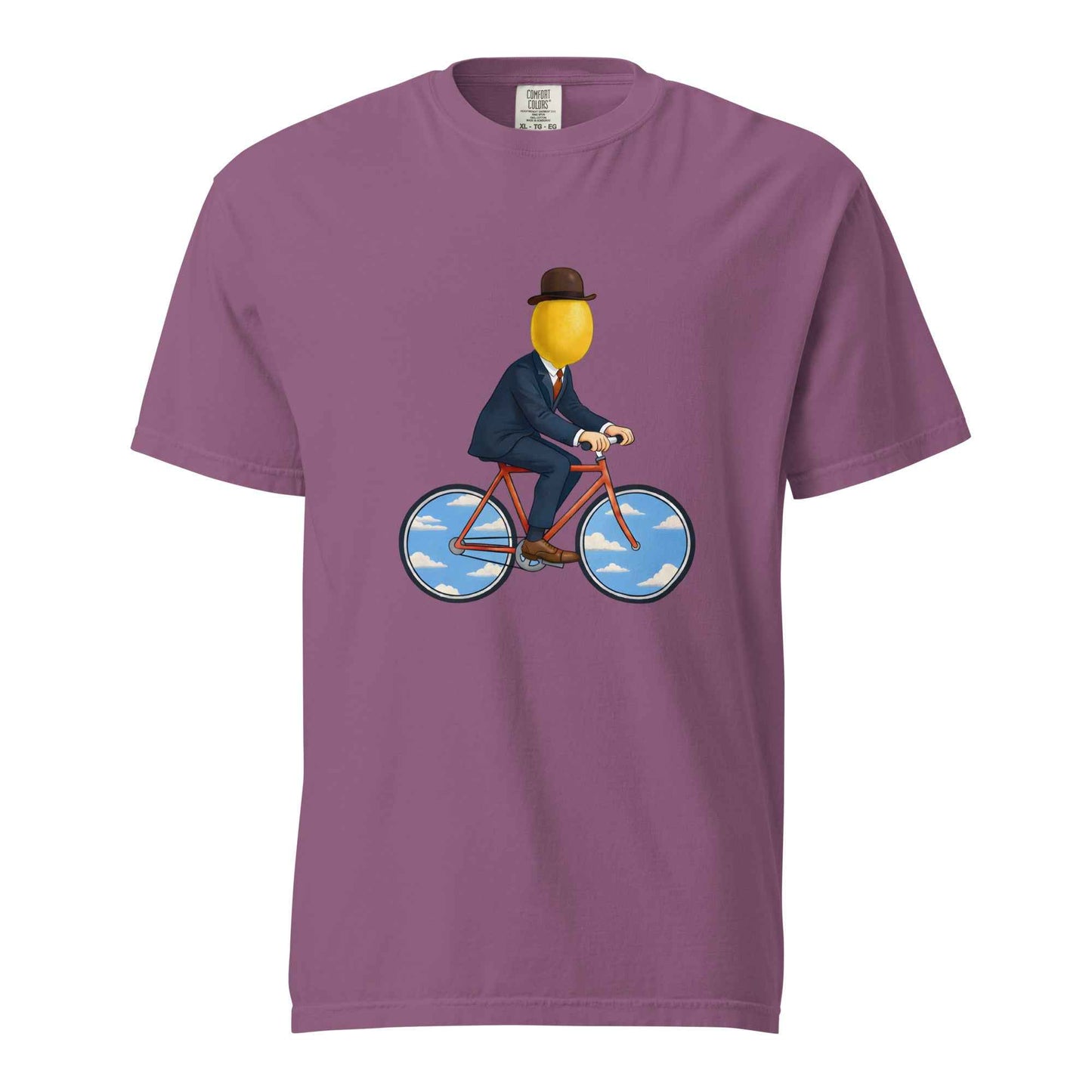 The Surreal Commute, Rene Magritte-Inspired Cycling T-shirt