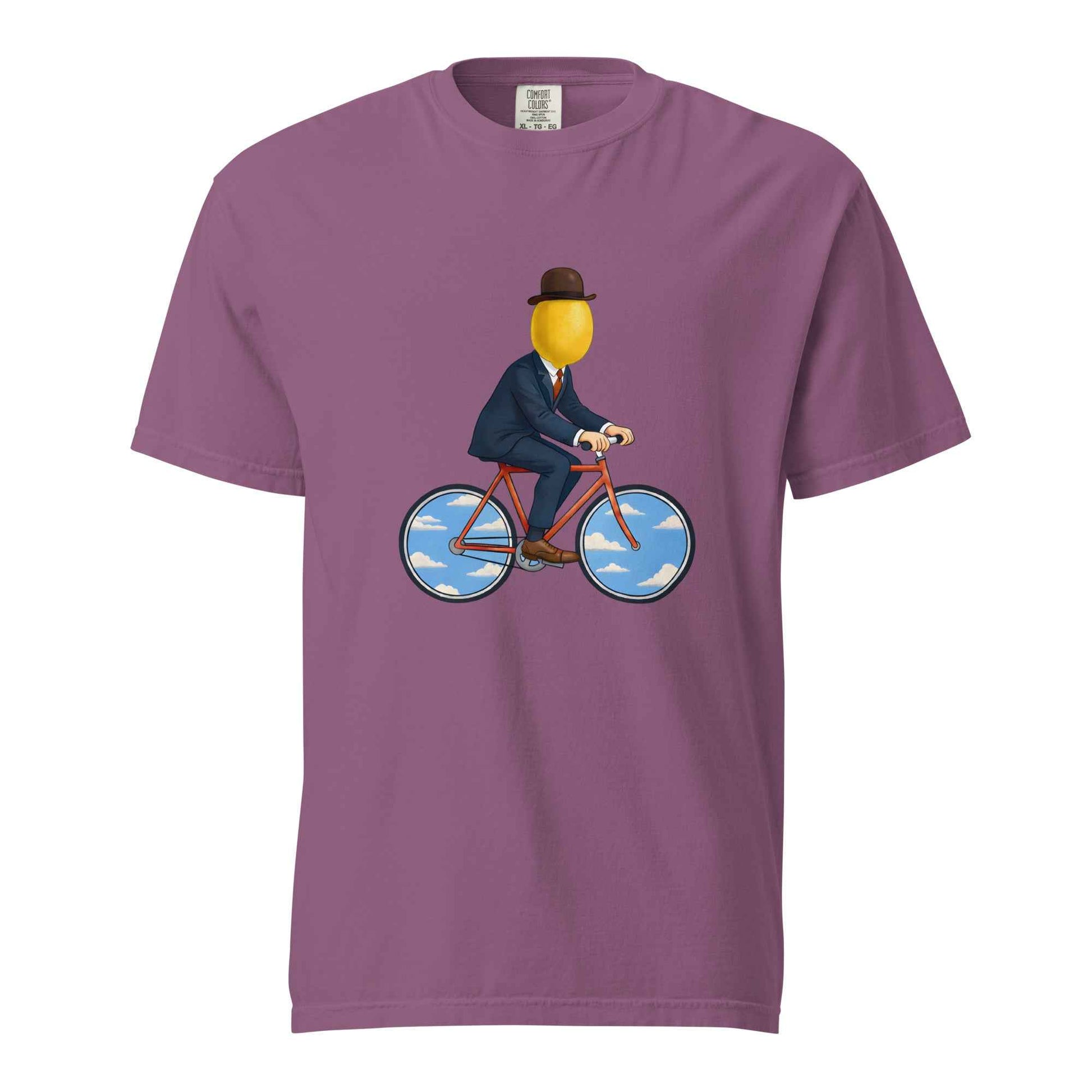 The Surreal Commute, Rene Magritte-Inspired Cycling T-shirt