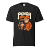 Black Punch Bros t-shirt with viral baby monkey graphic holding drink - punch monkey meme shirt