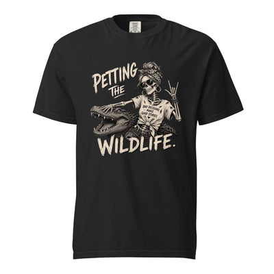 Petting the Wildlife Funny Skeleton Graphic T-shirt