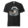 Grumpy Cat Surfing Hokusai’s Great Wave Funny Meme T-Shirt