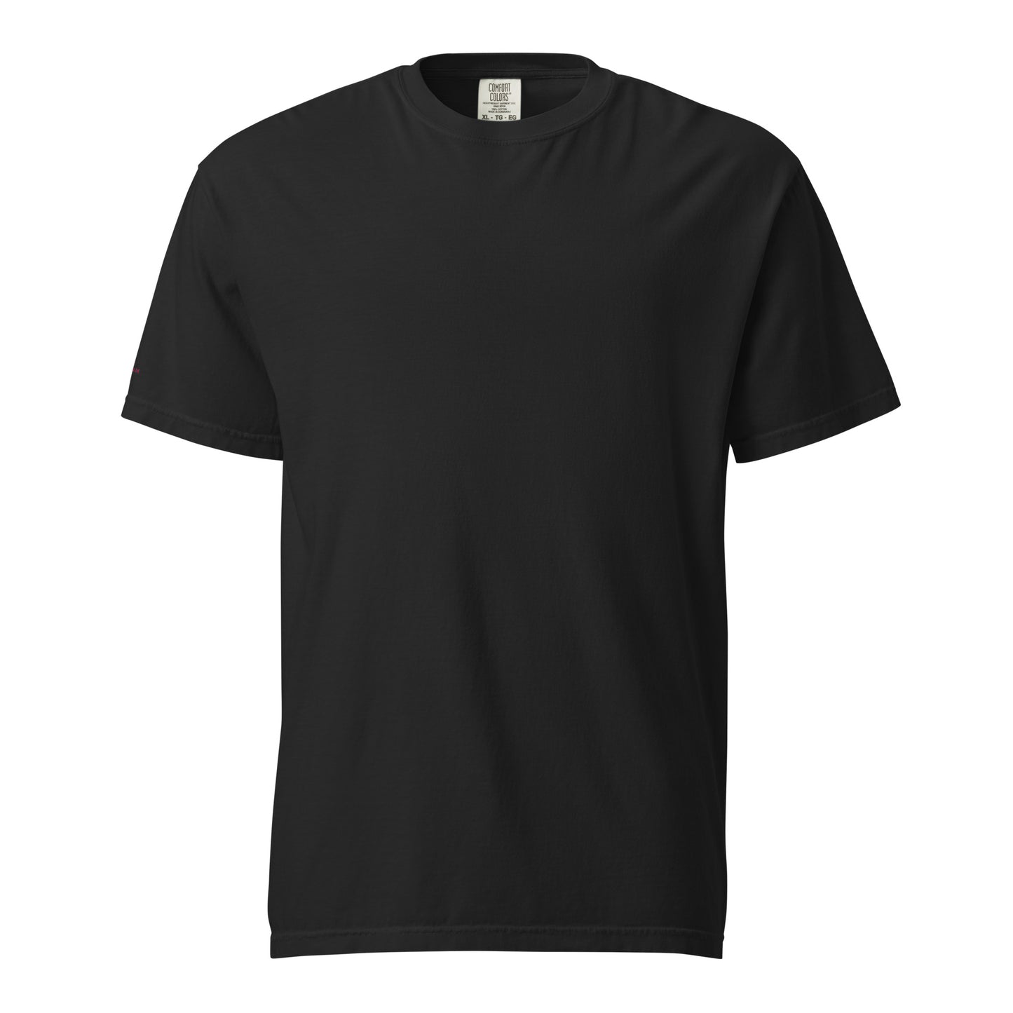 Black t-shirt on a white background