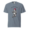 Off to Cause a Kerfuffle Funny Sloth Scooter T-Shirt Blue Jean