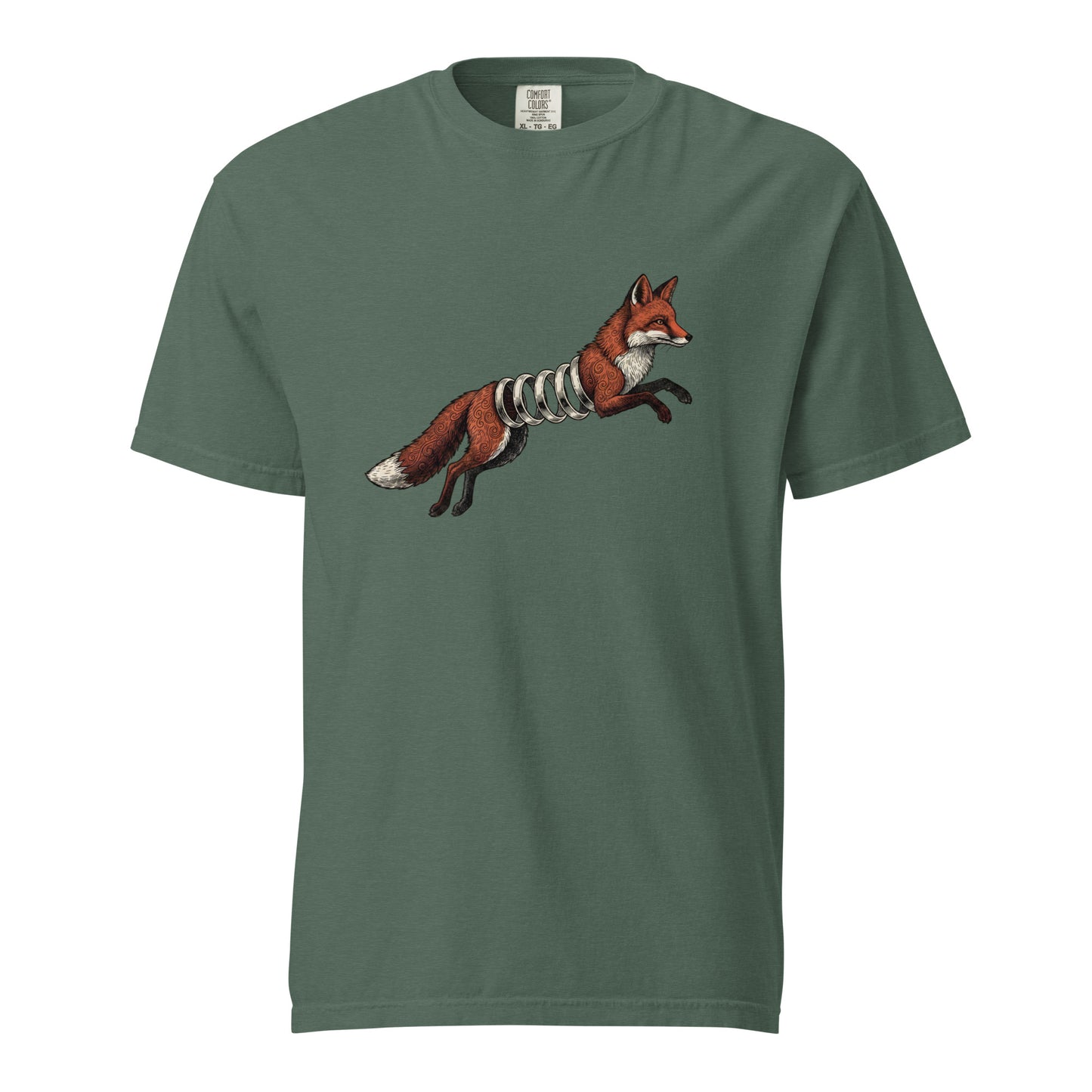 Blue spruce Spring-Loaded Slinky Fox graphic tee - fox slinky spring graphic tee