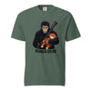 Green Rise of Punch 2030 baby macaque with plushie graphic tee - team punch rise of punch tee