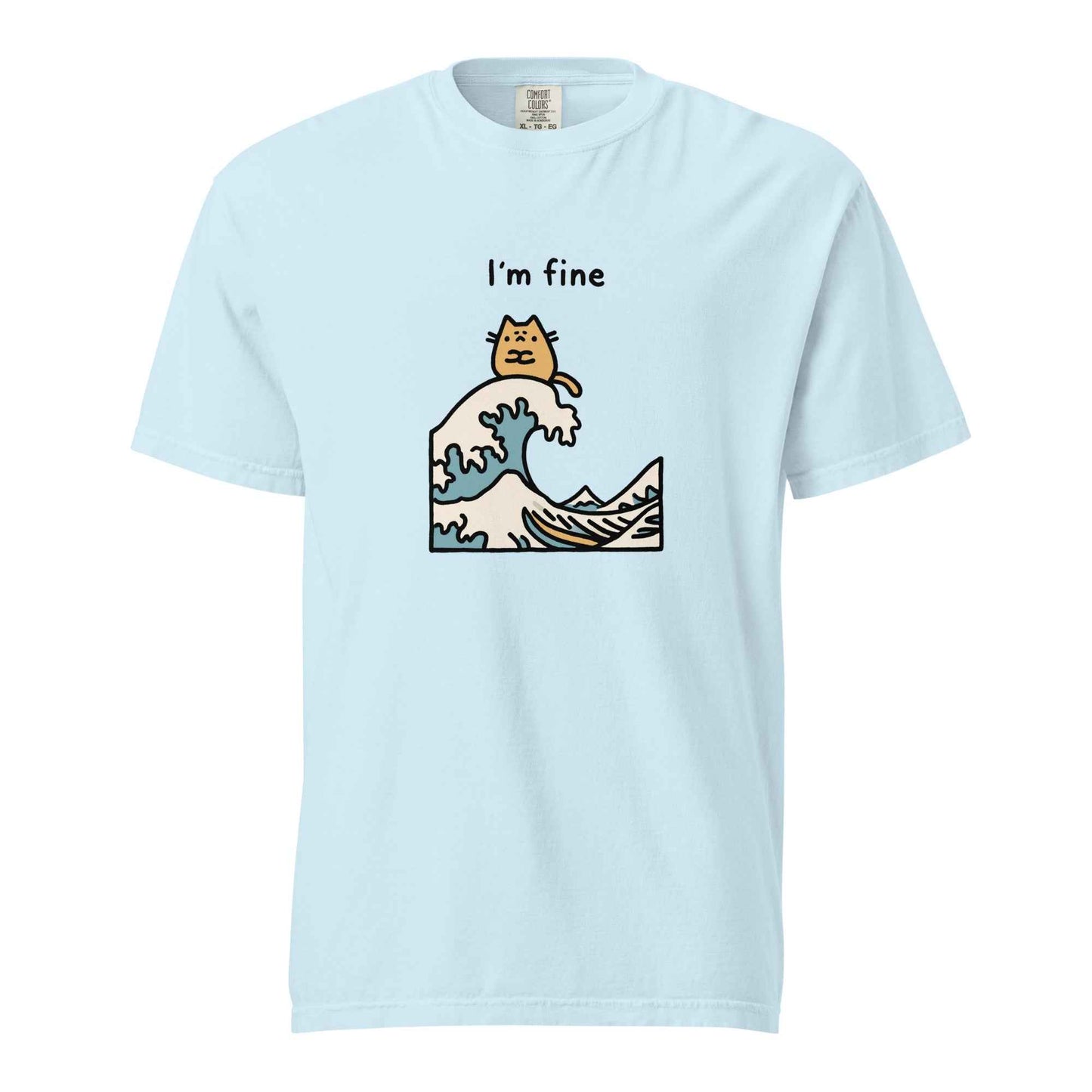 I’m Fine Cat Japanese Wave T-Shirt