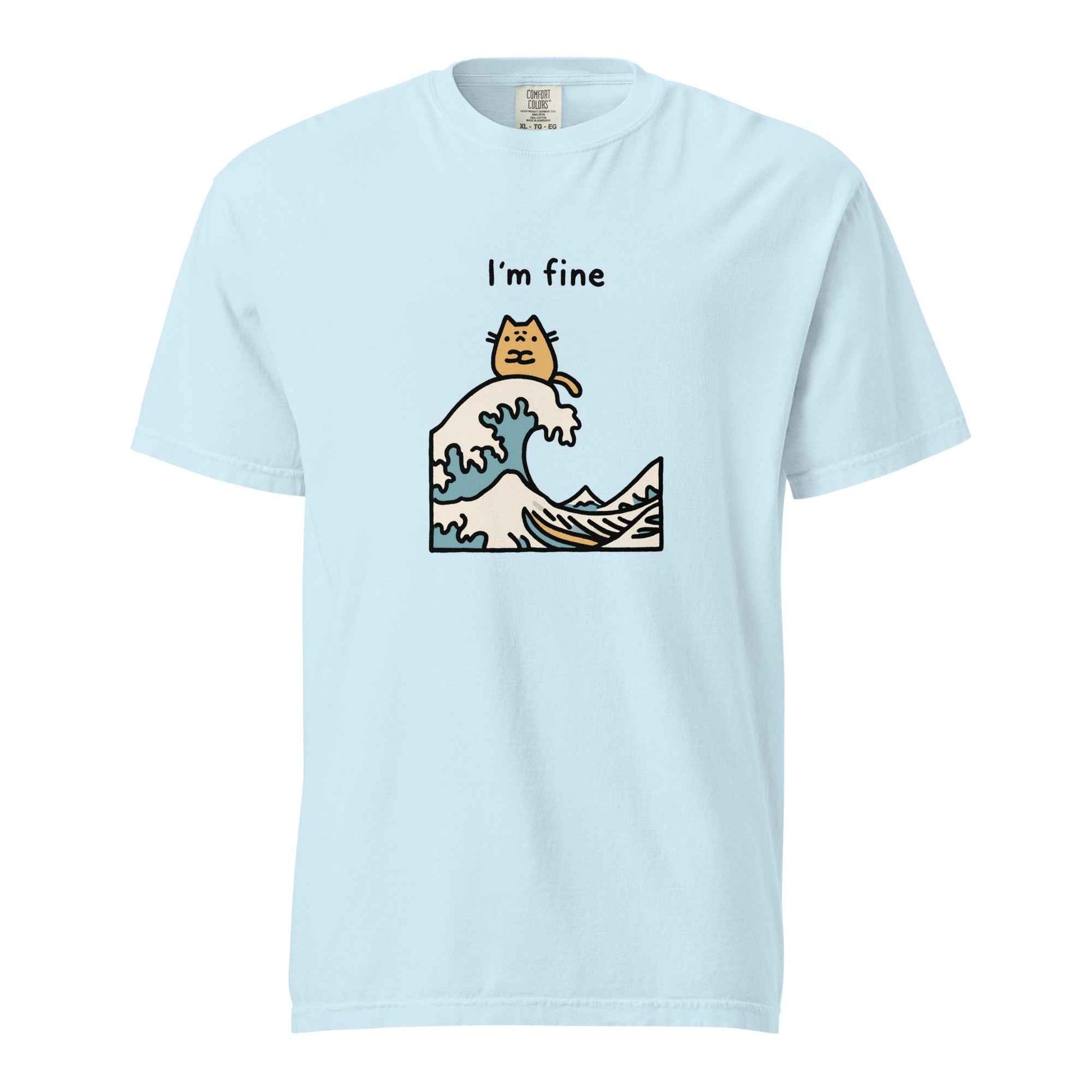 I’m Fine Cat Japanese Wave T-Shirt
