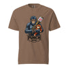 Espresso brown Punch 2030 Heart Core warrior monkey graphic tee - punch monkey meme shirt