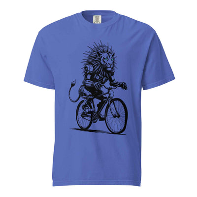 Robot Lion riding bicycle T-Shirt, Cyberpunk Cycling Gift
